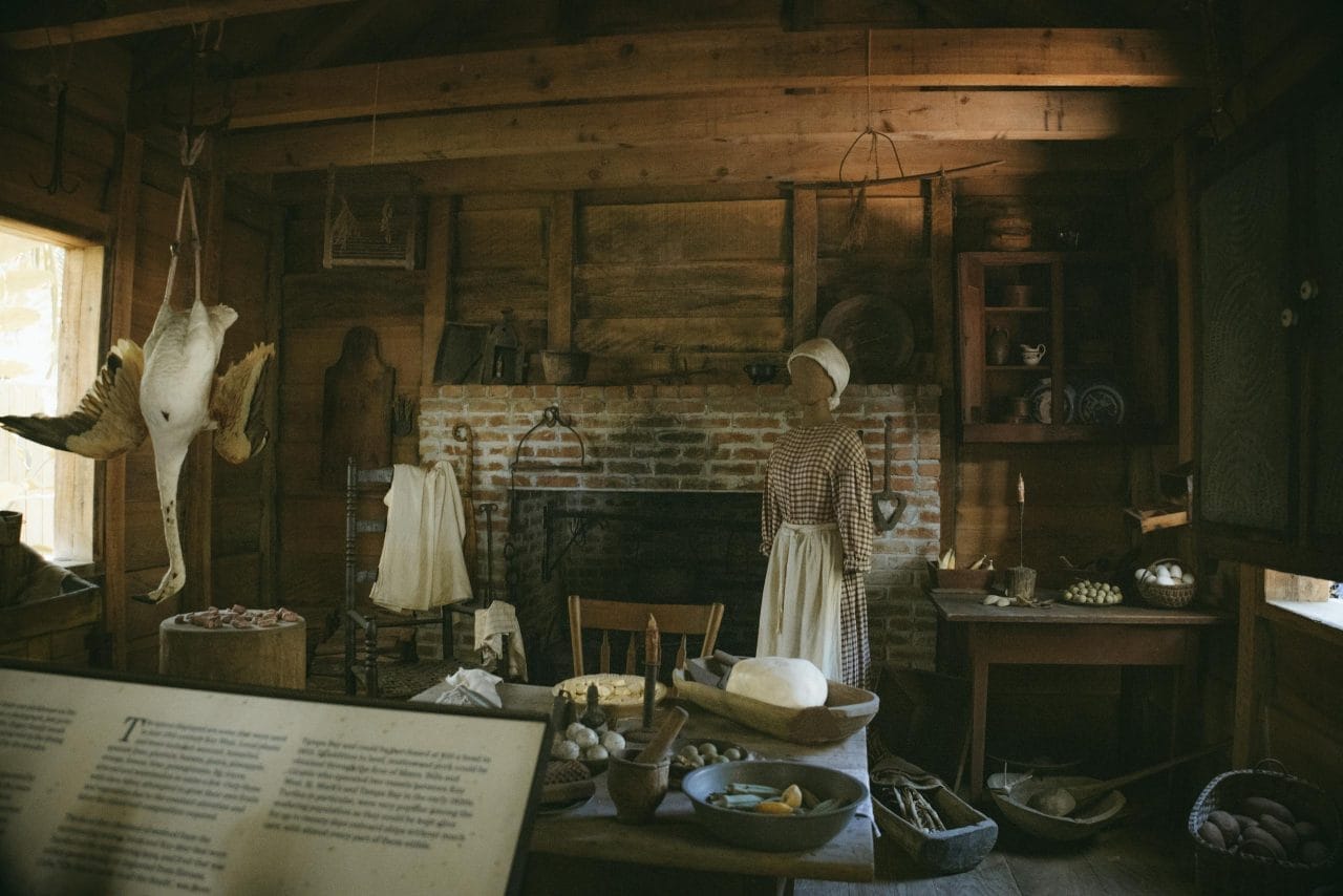 Explore a historic kitchen display with rustic charm in Key West, Florida.